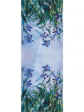 Esarfa cu doua fete, din matase, cu imprimeu doua pisici imbratisate in nuante de mov [3]