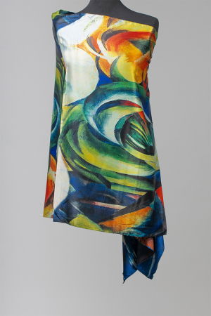 Esarfa cu doua fete, din matase, imprimata cu reproduceri dupa picturi celebre [0]