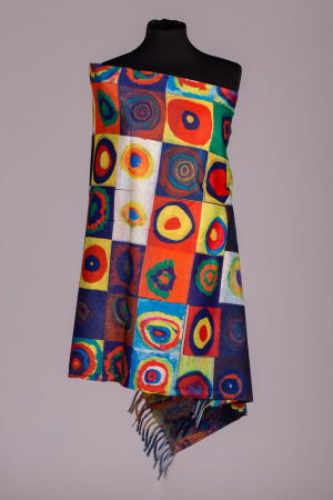 Esarfa cashmere cu doua fete imprimata cu reproduceri dupa picturi celebre [1]