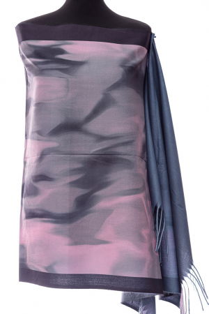 Eșarfe tip Cashmere - Esarfa din casmir cu fata dubla acuarela-negru