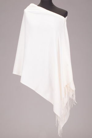 Eșarfe tip Cashmere - Esarfa alba din cashmere subtire dreptunghiulara