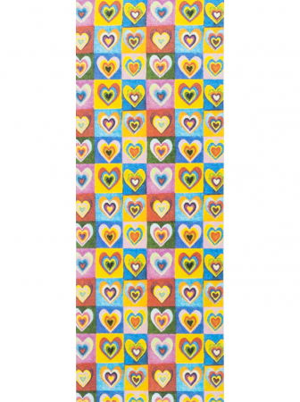 Esarfa dreptunghiulara cu doua fete, din matase, cu inimi multicolore dupa Kandinski [2]