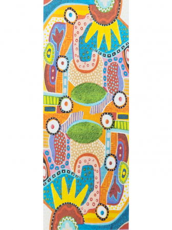 Esarfa dreptunghiulara cu doua fete, din matase, cu inimi multicolore dupa Kandinski [4]