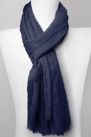 Eșarfe Uni - Esarfa dreptunghiulara din matase si vascoza, bleumarin