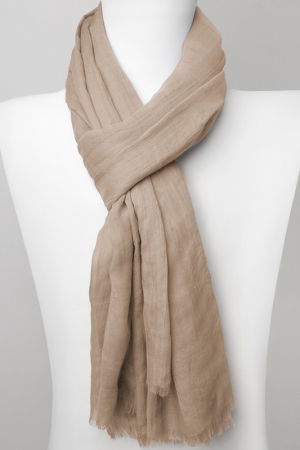 Eșarfe Uni - Esarfa dreptunghiulara din matase si vascoza, camel