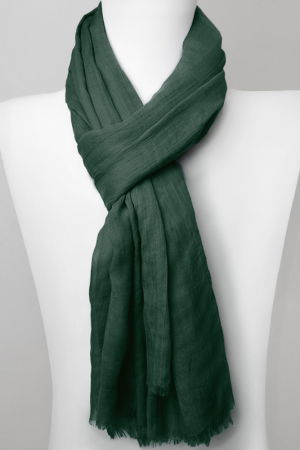Eșarfe Uni - Esarfa dreptunghiulara din matase si vascoza, verde inchis