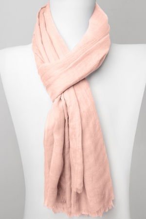 Eșarfe Uni - Esarfa dreptunghiulara din matase si vascoza, roz piersica