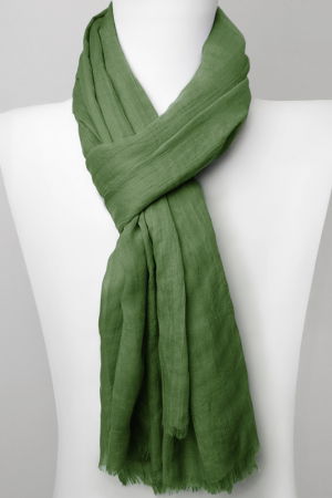 Eșarfe Uni - Esarfa dreptunghiulara din matase si vascoza, verde kaki