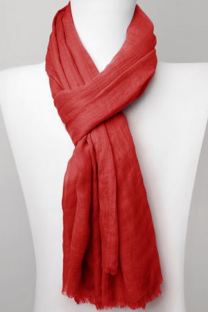 Eșarfe Uni - Esarfa dreptunghiulara din matase si vascoza, rosu