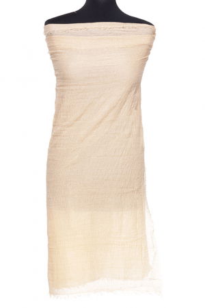 Esarfa dreptunghiulara tip pareo cu aspect creponat din vascoza, bej deschis [1]