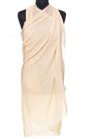 Eșarfe din Vâscoză - Esarfa dreptunghiulara tip pareo cu aspect creponat din vascoza, bej deschis