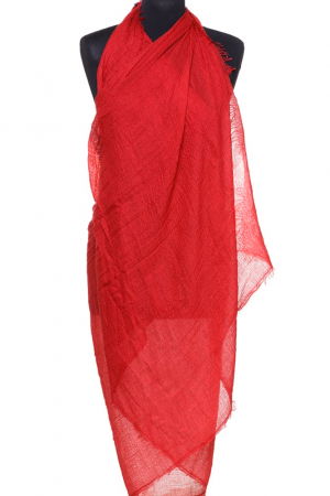 Eșarfe din Vâscoză - Esarfa dreptunghiulara tip pareo cu aspect creponat din vascoza, rosu