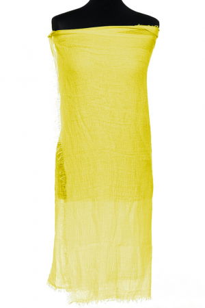 Esarfa dreptunghiulara tip pareo cu aspect creponat din vascoza, galben papadie [1]