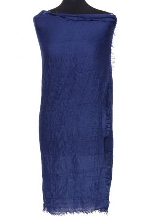 Esarfa dreptunghiulara tip pareo cu aspect creponat din vascoza, bleumarin [1]