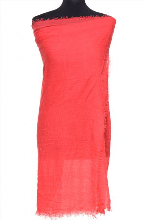 Esarfa dreptunghiulara tip pareo cu aspect creponat din vascoza, rosu corai [1]