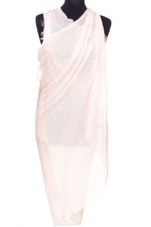 Accesorii de Plajă - Esarfa dreptunghiulara tip pareo cu aspect creponat din vascoza, roz deschis