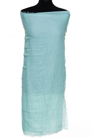 Esarfa dreptunghiulara tip pareo cu aspect creponat din vascoza, aquamarin [1]