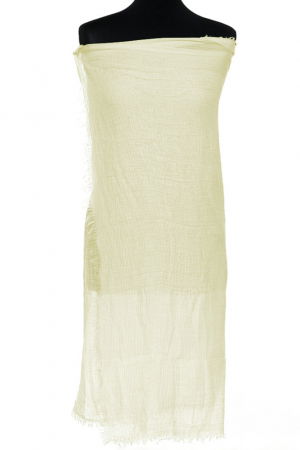 Esarfa dreptunghiulara tip pareo cu aspect creponat din vascoza, galben pai [1]