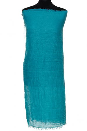 Esarfa dreptunghiulara tip pareo cu aspect creponat din vascoza, turcoaz inchis [1]