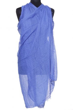 Eșarfe din Vâscoză - Esarfa dreptunghiulara tip pareo cu aspect creponat din vascoza, bleu