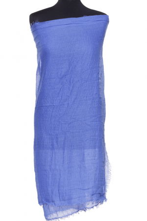 Esarfa dreptunghiulara tip pareo cu aspect creponat din vascoza, bleu [1]