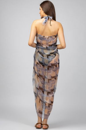 Esarfa dreptunghiulara tip pareo, Silk Feeling, cu model tip Escher Pattern [1]