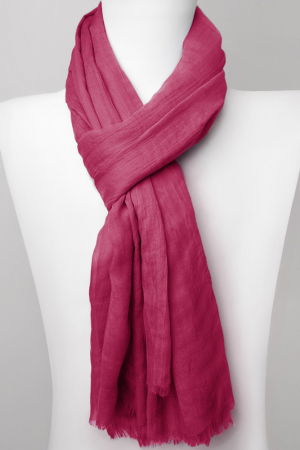Eșarfe Uni - Esarfa dreptunghiulara din matase si vascoza, fucsia inchis