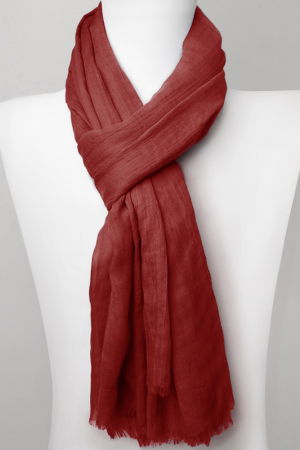 Eșarfe Uni - Esarfa dreptunghiulara din matase si vascoza, rosu inchis