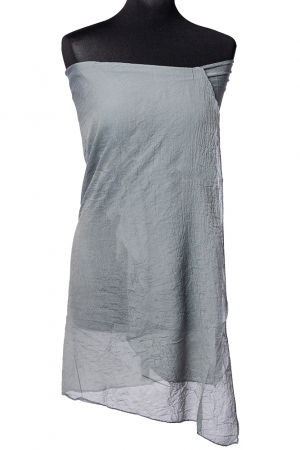 Eșarfe din Mătase - Esarfa gri, dreptunghiulara, in colturi alungite, din bumbac si matase