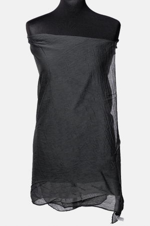 Eșarfe din Mătase - Esarfa neagra, dreptunghiulara, in colturi alungite, din bumbac si matase