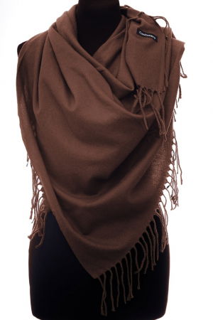 Eșarfe tip Cashmere - Esarfa maro patrata din material gros tip cashmere