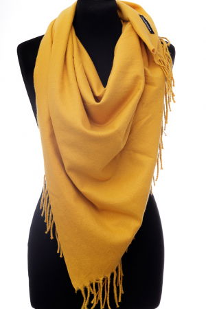 Eșarfe tip Cashmere - Esarfa galbena patrata din material gros tip cashmere