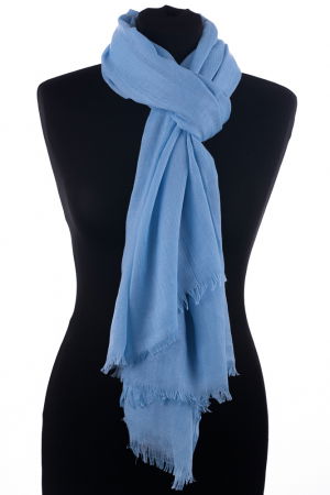 Esarfa mare dreptunghiulara tip pareo din bumbac usor creponat, bleu [1]
