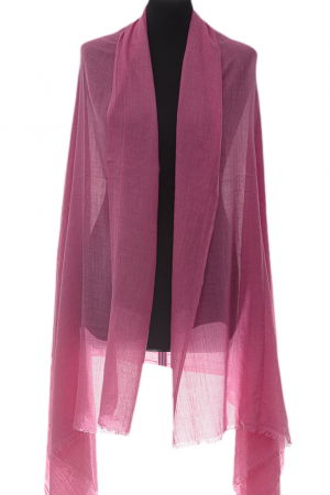 Esarfa mare dreptunghiulara tip pareo din bumbac usor creponat, roz trandafiriu