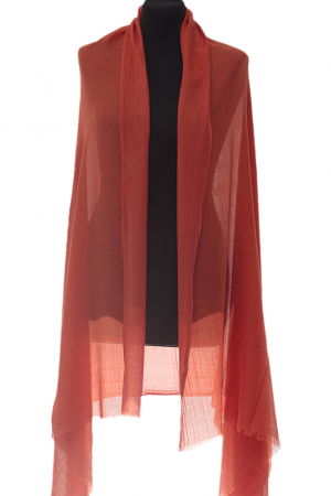 Eșarfe din Bumbac - Esarfa mare dreptunghiulara tip pareo din bumbac usor creponat, caramiziu