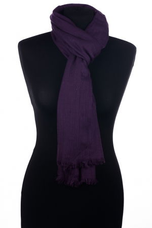 Esarfa mare dreptunghiulara tip pareo din bumbac usor creponat, mov [1]