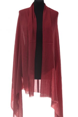 Eșarfe din Bumbac - Esarfa mare dreptunghiulara tip pareo din bumbac usor creponat, bordo