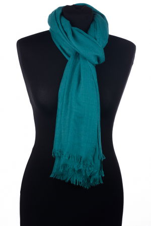Esarfa mare dreptunghiulara tip pareo din bumbac usor creponat, verde smarald [1]