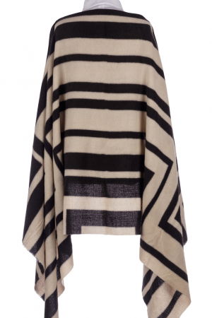 Esarfa mare tip sal cu dubla fata, imprimeu joc de linii cu negru si alb [1]