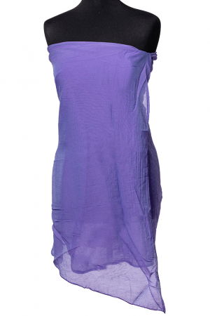 Eșarfe din Mătase - Esarfa mov, dreptunghiulara, in colturi alungite, din bumbac si matase