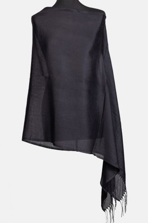 Eșarfe tip Cashmere - Esarfa neagra din cashmere subtire dreptunghiulara