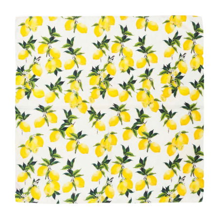 NOU IN SHOPIKA - Esarfa patrata cu doua fate cu imprimeu fresh, lamai cu frunze verzi