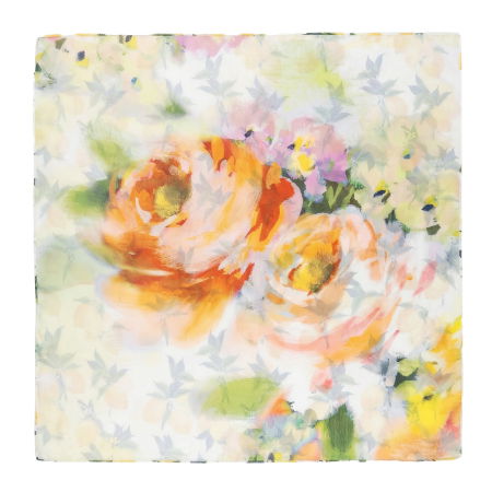 Esarfa patrata cu doua fate cu imprimeu fresh, lamai cu frunze verzi [1]