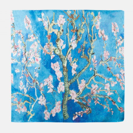 Eșarfe Pătrate - Esarfa patrata imprimata cu o reproducere dupa '' Migdal Inflorind" de Van Gogh
