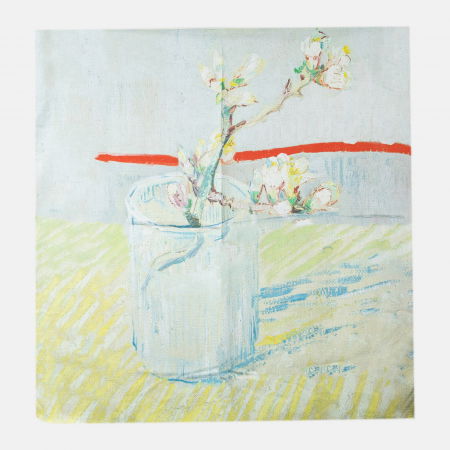 Eșarfe Pătrate - Esarfa patrata cu o singura fata imprimata cu reproducere dupa tablou de Van Gogh