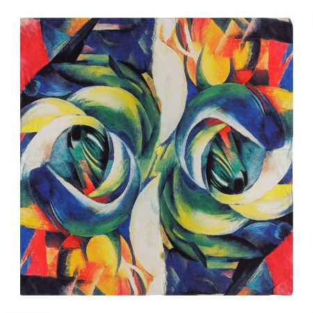 Eșarfe din Mătase - Esarfa patrata cu o singura fata imprimata cu reproducerea dupa o pictura moderna