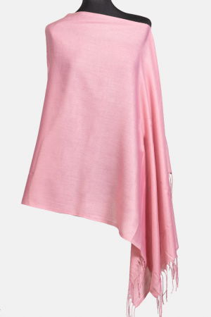 Esarfa roz din cashmere subtire dreptunghiulara