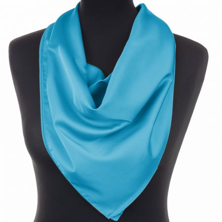 Eșarfe din Mătase - Esarfa turcoaz, patrata, din vascoza si matase