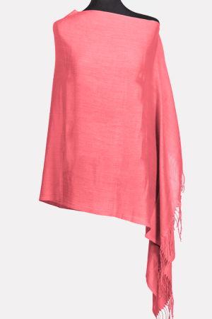 Accesorii Noutați - Esarfa corai din cashmere subtire dreptunghiulara