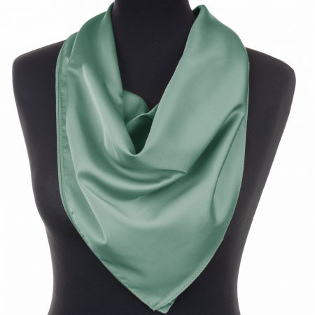 Eșarfe din Mătase - Esarfa verde mint, patrata, din vascoza si matase